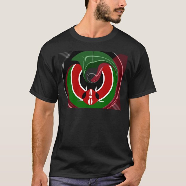 T-shirt Drapeau Fluid Kenyan : Un design moderne (Devant)