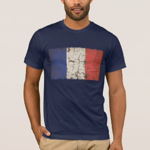 T-shirt Drapeau français affligé