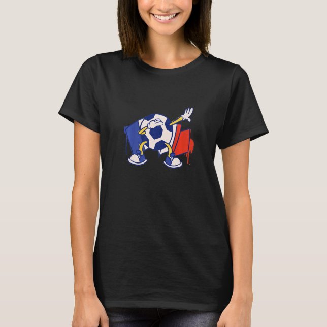 T-shirt Drapeau français balle de football Dabbing France  (Devant)