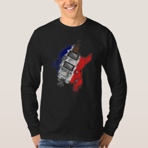 T-shirt Drapeau français de 14 jours Guitare Electrique Gu
