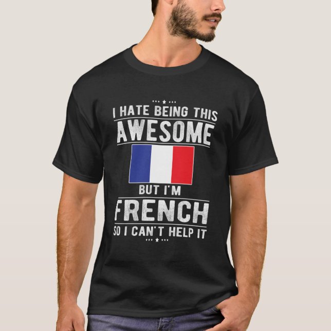 T-shirt Drapeau Français France Racines françaises (Devant)