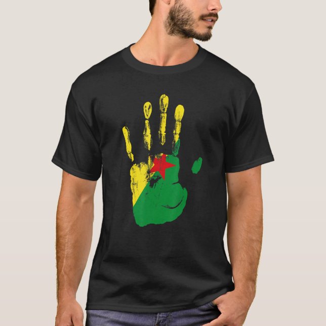 T-shirt Drapeau Français Guyane Hommes Femmes Enfants (Devant)