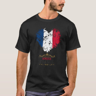 T-shirt Drapeau Français Idée Coeur Pour Enfants & France