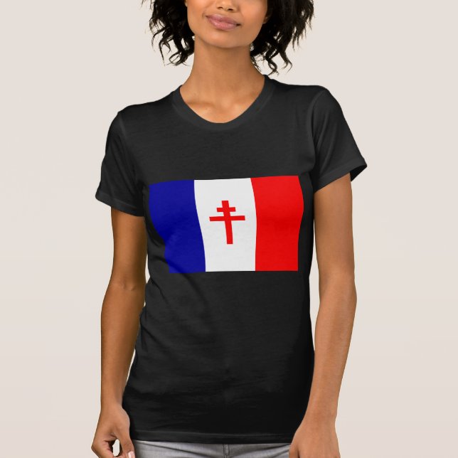 T-shirt Drapeau français libre de forces (Devant)