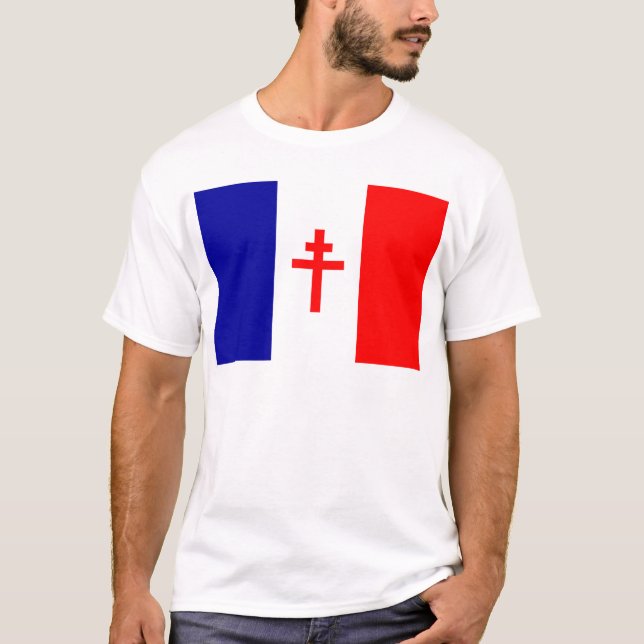 T-shirt Drapeau français libre de forces (Devant)