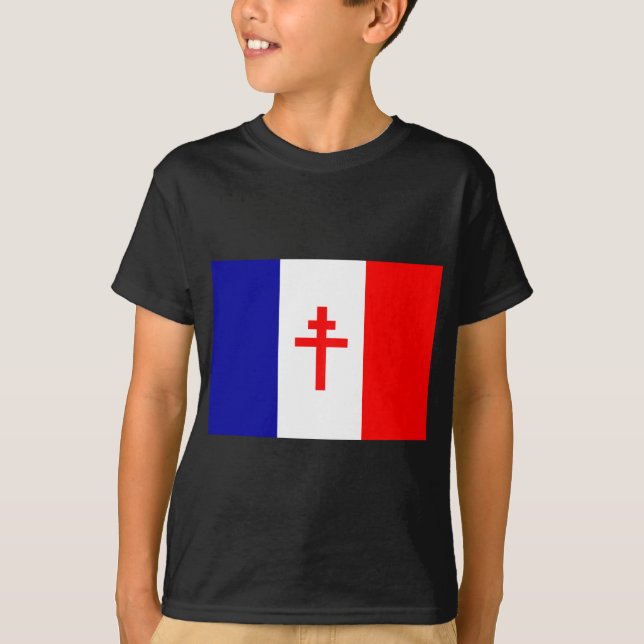 T-shirt Drapeau français libre de forces (Devant)