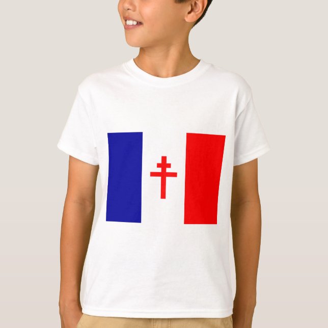 T-shirt Drapeau français libre de forces (Devant)