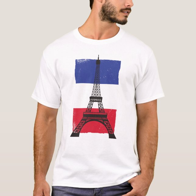 T-shirt Drapeau français Paris France (Devant)