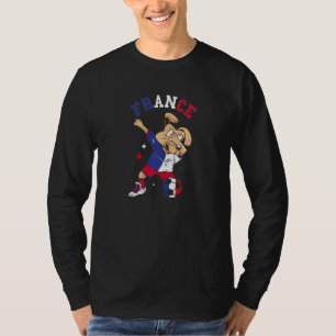 T-shirt Drapeau France Chien faisant le dab Joueur de foot