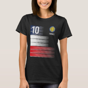 T-shirt Drapeau France Numéro 10 Football Français Hommes