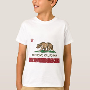 T-shirt drapeau Fremont de la Californie affligé