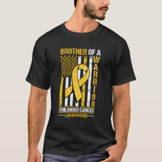 T-shirt Drapeau Frère d'un Guerrier Enfance Cancer Sensibi