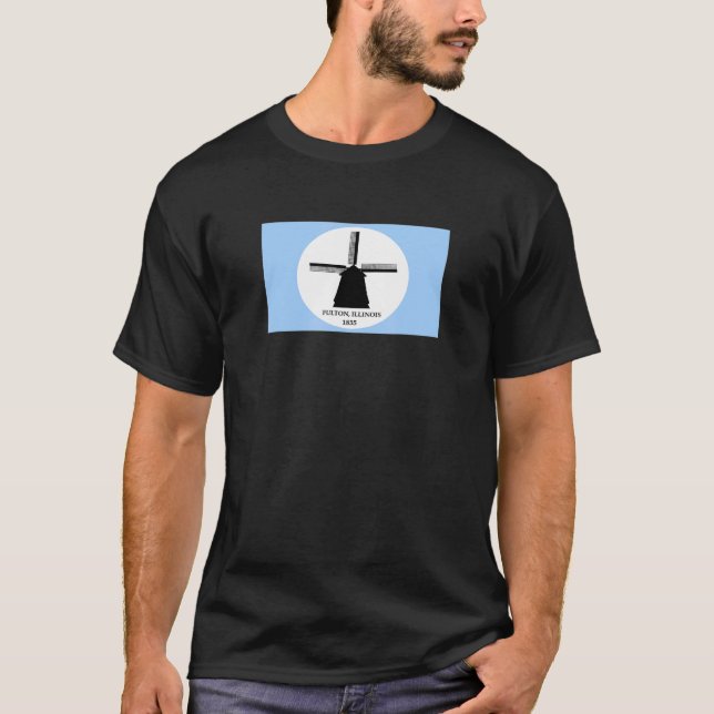 T-shirt Drapeau Fulton Illinois (Devant)