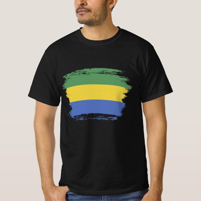 T-shirt Drapeau Gabon (Devant)