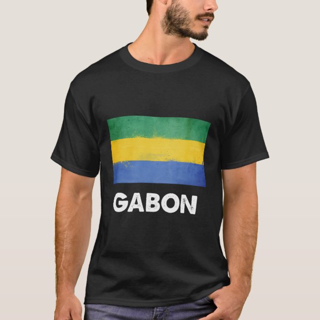 T-shirt Drapeau Gabon (Devant)