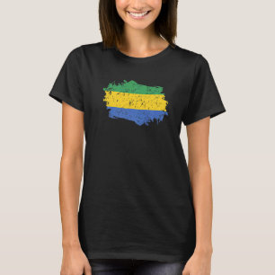 T-shirt Drapeau Gabon Grunge Drapeau Pays Gabon