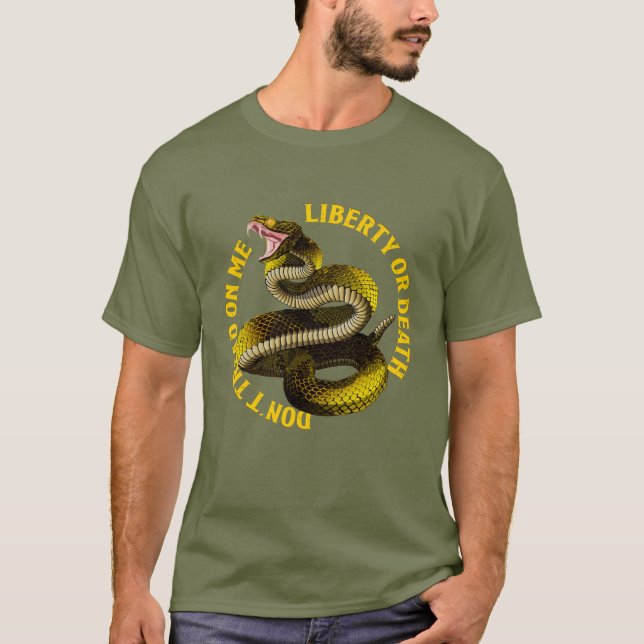T-shirt Drapeau Gadsden Ne Marche Pas Sur Moi 2e Amendemen (Devant)