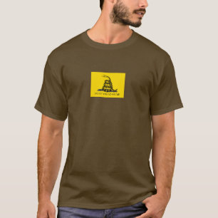T-shirt Drapeau Gadsden Ne me marche pas dessus NOIR JAUNE