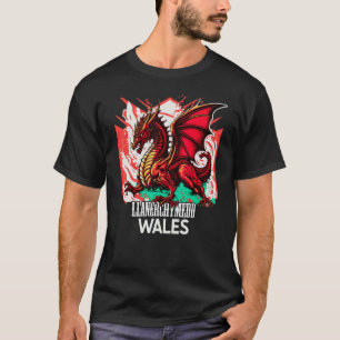T-shirt Drapeau gallois de Llanerchymedd Y Ddraig Goch Dra