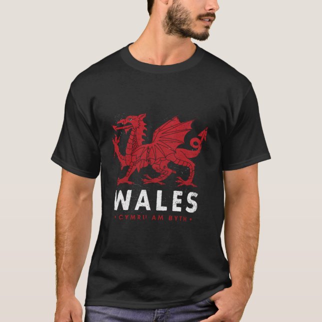 T-shirt Drapeau Gallois Dragon gallois Baner Cymru Am Byth (Devant)