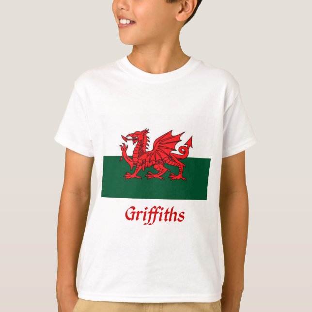 T-shirt Drapeau gallois Griffiths (Devant)