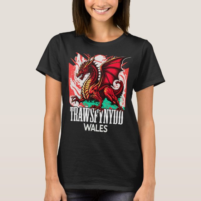 T-shirt Drapeau gallois Y Ddraig Goch Dragon (Devant)