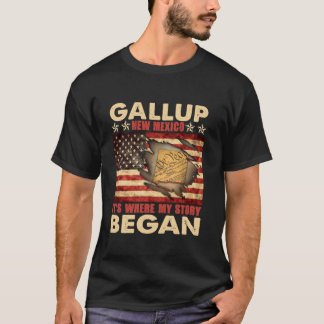 T-shirt Drapeau Gallup Nouveau Mexique USA 4 juillet long