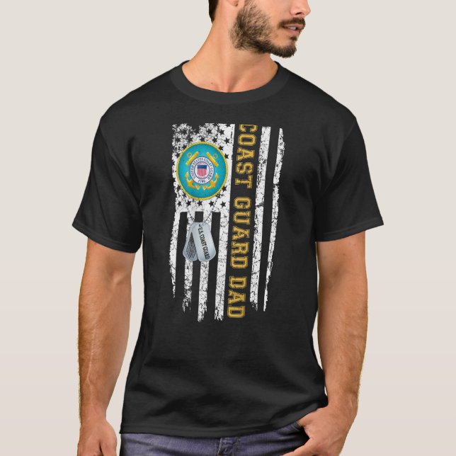 T-shirt Drapeau Garde côtière papa Garde côtière Diplôme p (Devant)