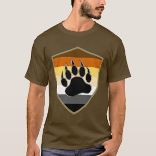 T-shirt Drapeau Gay Bear Bouclier de Fierté d'Ours Patte d
