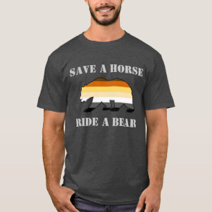 T-shirt Drapeau Gay Bear Pride Enregistrer Un Cheval Ride