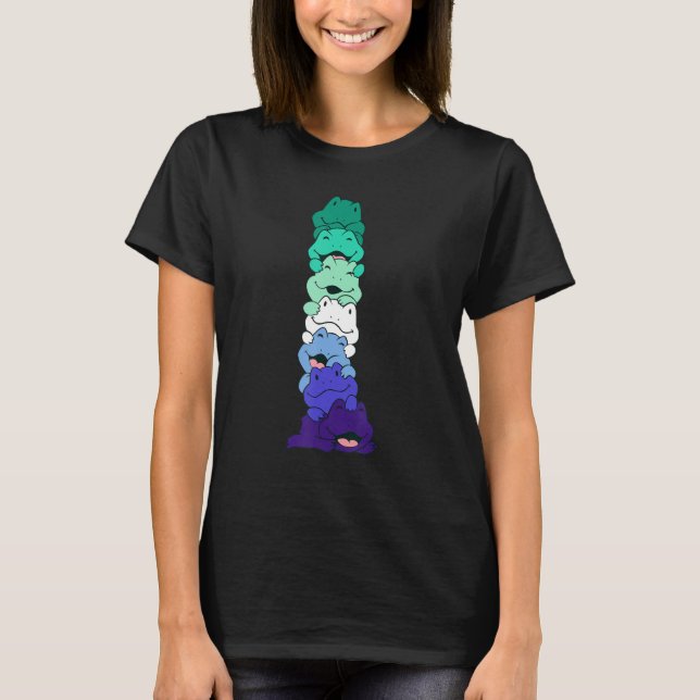 T-shirt Drapeau Gay Men Pride Cute Frog LGBT Pride Drapeau (Devant)