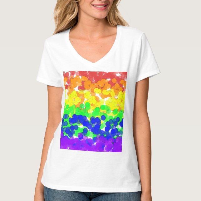 T-shirt Drapeau gay pride Bokeh (Devant)
