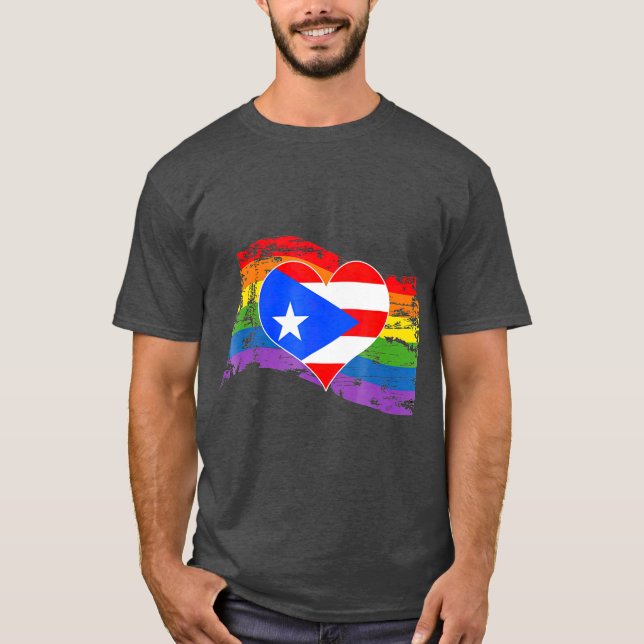 T-shirt Drapeau Gay pride de Porto Rico LGBT (Devant)