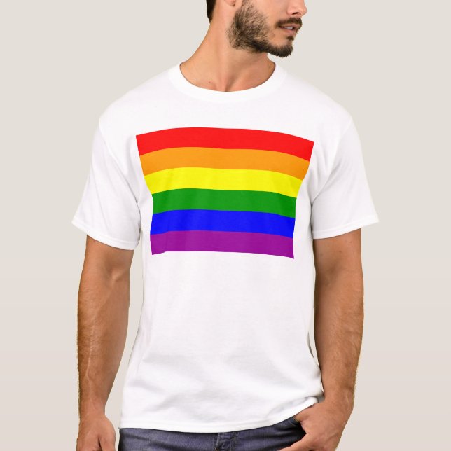 T-shirt Drapeau gay pride / Drapeau arc-en-ciel (Devant)