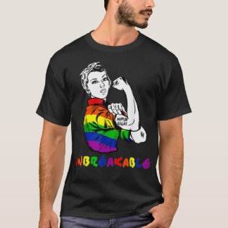 T-shirt Drapeau gay pride Droits de l'Homme Indestructible
