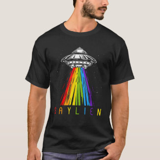 T-shirt Drapeau Gay pride Gaylien Shirt Alien Area 51 Gay