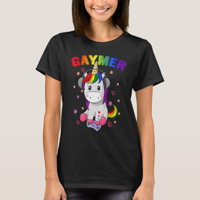 T-shirt Drapeau Gay pride Gaymer Lgbt Gamer Lgbtq Jeu Unic (Devant)
