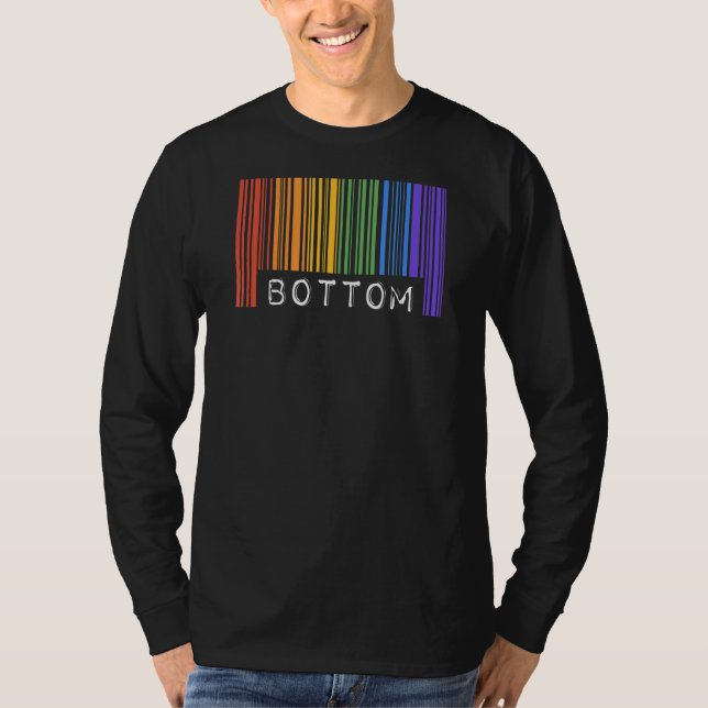 T-shirt Drapeau Gay pride Inférieur Code Barre Lgbtq Mois  (Devant)