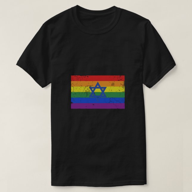 T-shirt Drapeau Gay pride juif Israël LGBT (Design devant)