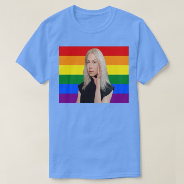 T-shirt Drapeau Gay pride Phoebe Bridgers (Design devant)