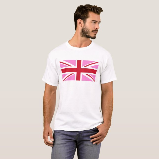 T-shirt Drapeau Gay Rose UK Pride (Devant entier)