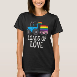 T-shirt Drapeau gay tracteur Charges d'amour Fierté arc-en
