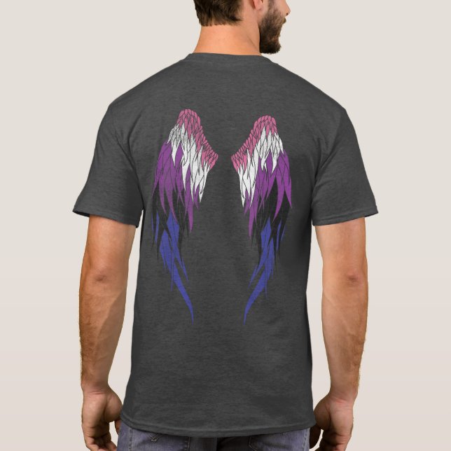 T-shirt Drapeau Genderfluide - Anges (Dos)