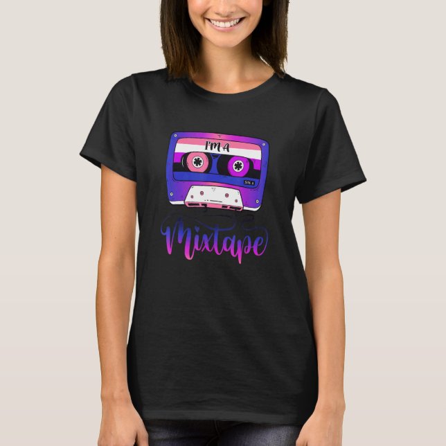 T-shirt Drapeau Genderfluide Mixtape Genre Fierté Fluide (Devant)