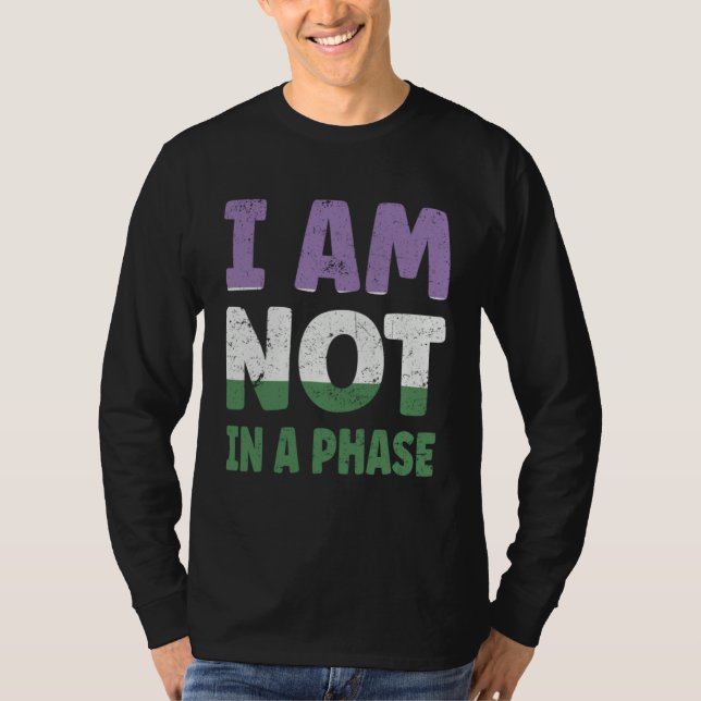 T-shirt Drapeau genderqueer Je ne suis pas dans une phase  (Devant)