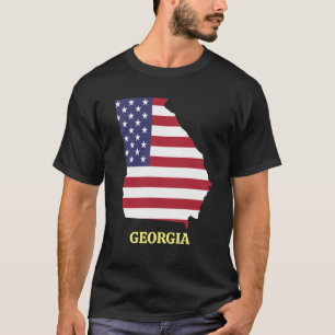 T-shirt Drapeau GEORGIA Red White Blue USA