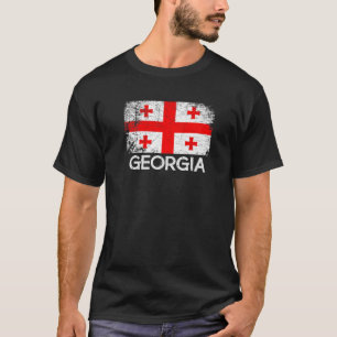 T-shirt Drapeau géorgien Vintage Fait En Géorgie Cadeau