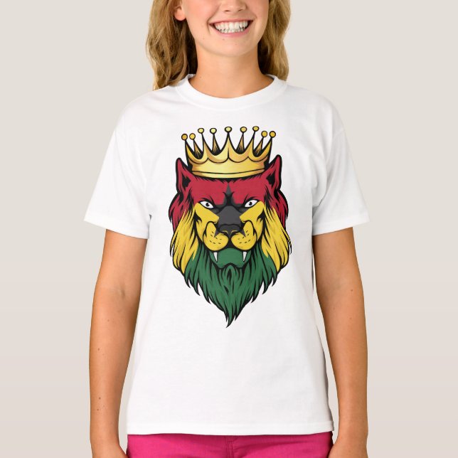 T-shirt Drapeau Ghana Lion King (Devant)