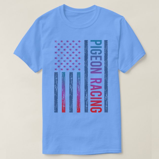T-shirt Drapeau Gradient Pigeon Racing Race (Design devant)