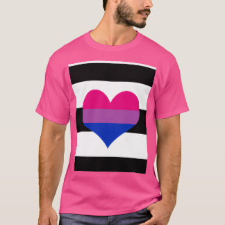 T-shirt Drapeau graphique de la Fierté de Biromantic Hétér